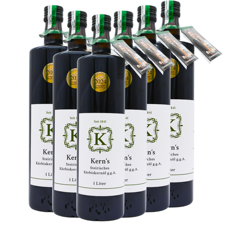 6er Set - 6x1Liter Flaschen - Steirisches Kürbiskernöl